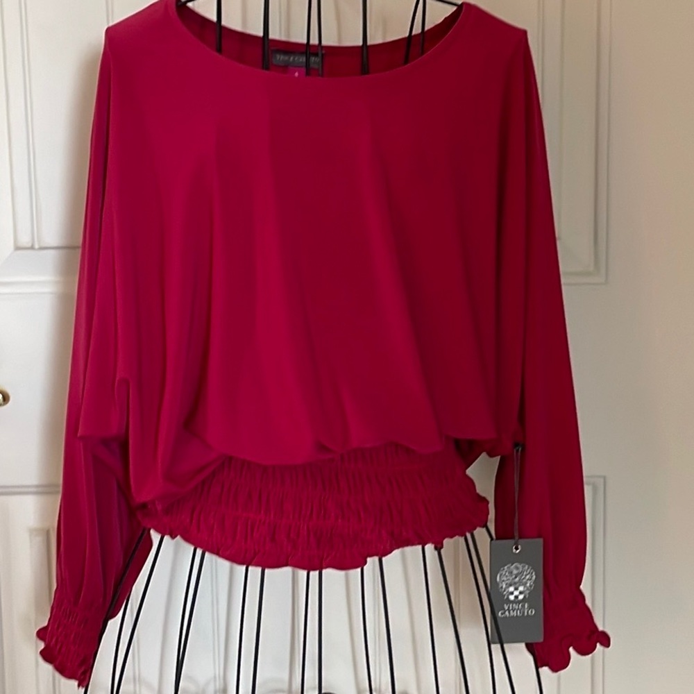 NWT Red Vince Camuto Long Sleeve Shirt
